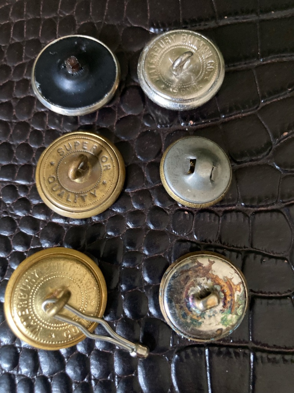 Vintage Antique Uniform Button Lot – Waterbury Police, Navy Eagle, Lyre Music, - Picture 2 of 11